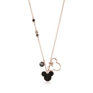 Swarovski Black and Rose Gold Plated Mickey Necklace and matching earrings